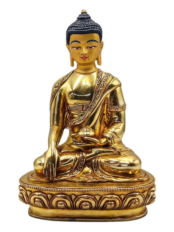[shakyamuni Buddha], Buddhist Handmade Statue, [full Gold Plated], [face Painted] And [high Quality]