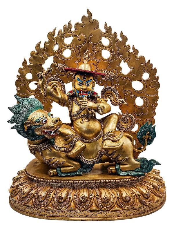 [dorje Legpa], Buddhist Handmade Statue, [full Gold Plated], [face Painted] And [high Quality]
