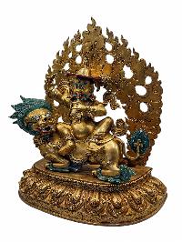 [dorje Legpa], Buddhist Handmade Statue, [full Gold Plated], [face Painted] And [high Quality]