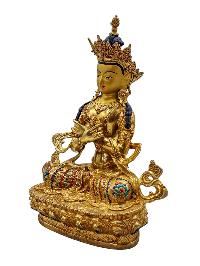 [vajradhara], Buddhist Handmade Statue, [full Gold Plated], [face Painted], [stone Setting] And [high Quality]