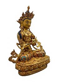 [vajradhara], Buddhist Handmade Statue, [full Gold Plated], [face Painted], [stone Setting] And [high Quality]