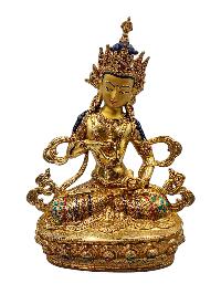 [vajrasattva], Buddhist Handmade Statue, [full Gold Plated], [face Painted], [stone Setting] And [high Quality]