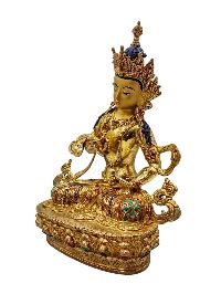 [vajrasattva], Buddhist Handmade Statue, [full Gold Plated], [face Painted], [stone Setting] And [high Quality]