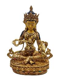 [ksitigarbha], Buddhist Handmade Statue, [full Gold Plated], [face Painted], [stone Setting] And [high Quality]