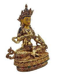 [ksitigarbha], Buddhist Handmade Statue, [full Gold Plated], [face Painted], [stone Setting] And [high Quality]