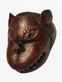 [animal], Handmade Wooden Mask, Wall Hanging, Painted, Poplar Wood, High Quality