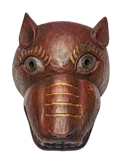 [animal], Handmade Wooden Mask, Wall Hanging, Painted, Poplar Wood, High Quality