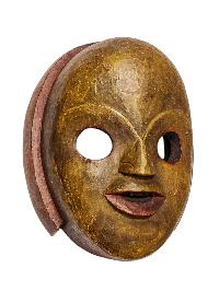 [wooden Mask], Handmade Wooden Mask, Wall Hanging, Painted, Poplar Wood, High Quality
