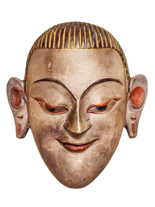 [wooden Mask], Handmade Wooden Mask, Wall Hanging, Painted, Poplar Wood, High Quality