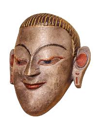 [wooden Mask], Handmade Wooden Mask, Wall Hanging, Painted, Poplar Wood, High Quality