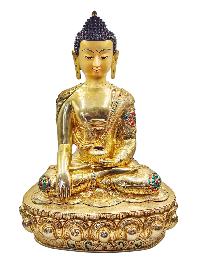 [shakyamuni Buddha], Buddhist Handmade Statue, [full Gold Plated], [face Painted] And [high Quality]