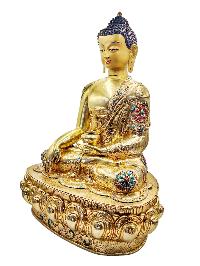 [shakyamuni Buddha], Buddhist Handmade Statue, [full Gold Plated], [face Painted] And [high Quality]