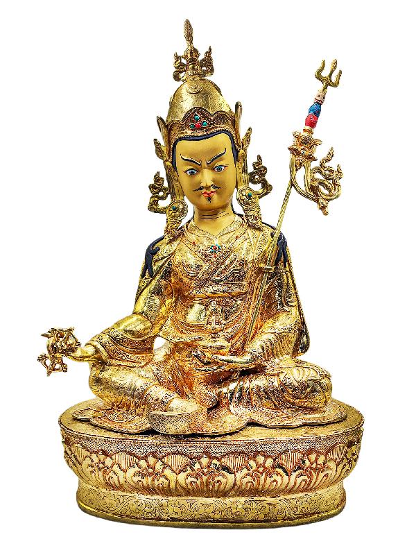 [padmasambhava], Buddhist Handmade Statue, [full Gold Plated], [face Painted] And [high Quality]