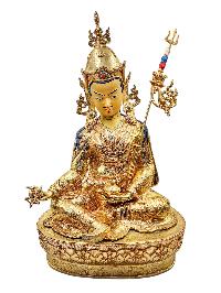 [padmasambhava], Buddhist Handmade Statue, [full Gold Plated], [face Painted] And [high Quality]