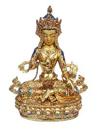 [ksitigarbha], Buddhist Handmade Statue, [full Gold Plated], [face Painted], [stone Setting] And [high Quality