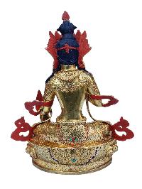 [ksitigarbha], Buddhist Handmade Statue, [full Gold Plated], [face Painted], [stone Setting] And [high Quality