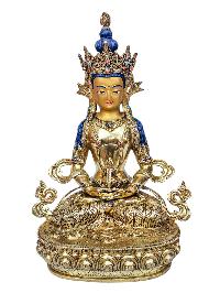 [aparimita], Buddhist Handmade Statue, [full Gold Plated], [face Painted], [stone Setting] And [high Quality
