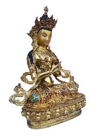 [vajradhara], Buddhist Handmade Statue, [full Gold Plated], [face Painted], [stone Setting] And [high Quality