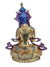 [vajradhara], Buddhist Handmade Statue, [full Gold Plated], [face Painted], [stone Setting] And [high Quality