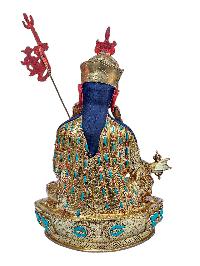 [padmasambhava], Buddhist Handmade Statue, [full Gold Plated], [face Painted], [stone Setting] And [high Quality