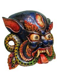 [cheppu], Handmade Wooden Mask, Wall Hanging, Painted, Poplar Wood, High Quality
