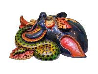 [cheppu], Handmade Wooden Mask, Wall Hanging, Painted, Poplar Wood, High Quality