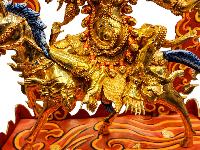 [palden Lahmo], Buddhist Handmade Statue, [full Gold Plated], [face Painted] And [high Quality]