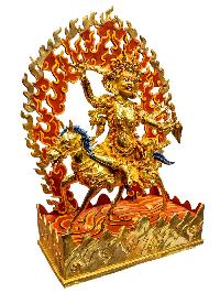 [palden Lahmo], Buddhist Handmade Statue, [full Gold Plated], [face Painted] And [high Quality]