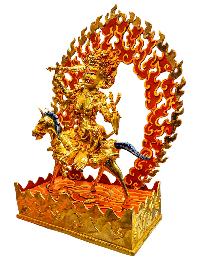 [palden Lahmo], Buddhist Handmade Statue, [full Gold Plated], [face Painted] And [high Quality]