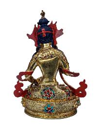 [vajrasattva], Buddhist Handmade Statue, [full Gold Plated], [face Painted], [stone Setting] And [high Quality]