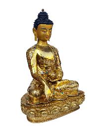 [shakyamuni Buddha], Buddhist Handmade Statue, [full Gold Plated], [face Painted], [stone Setting] And [high Quality]