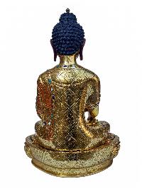 [shakyamuni Buddha], Buddhist Handmade Statue, [full Gold Plated], [face Painted], [stone Setting] And [high Quality]
