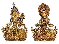 [21 Tara], Buddhist Handmade Statue, [full Gold Plated], [face Painted] And [high Quality]