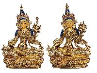 [21 Tara], Buddhist Handmade Statue, [full Gold Plated], [face Painted] And [high Quality]
