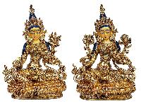 [21 Tara], Buddhist Handmade Statue, [full Gold Plated], [face Painted] And [high Quality]