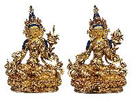 [21 Tara], Buddhist Handmade Statue, [full Gold Plated], [face Painted] And [high Quality]