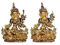 [21 Tara], Buddhist Handmade Statue, [full Gold Plated], [face Painted] And [high Quality]