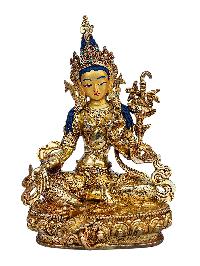 [21 Tara], Buddhist Handmade Statue, [full Gold Plated], [face Painted] And [high Quality]