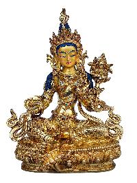 [21 Tara], Buddhist Handmade Statue, [full Gold Plated], [face Painted] And [high Quality]