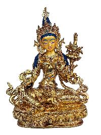 [21 Tara], Buddhist Handmade Statue, [full Gold Plated], [face Painted] And [high Quality]