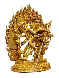 [chakrasamvara], Buddhist Handmade Statue, [full Gold Plated] And [face Painted]