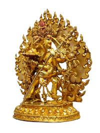 [chakrasamvara], Buddhist Handmade Statue, [full Gold Plated] And [face Painted]