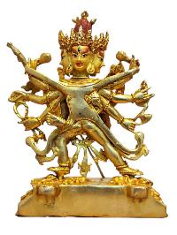[chakrasamvara], Buddhist Handmade Statue, [full Gold Plated] And [face Painted]