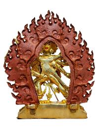 [chakrasamvara], Buddhist Handmade Statue, [full Gold Plated] And [face Painted]