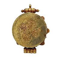 [silver] Tibetan Ghau Box With [ashtamangala], [gold Plated] And [stone Setting]