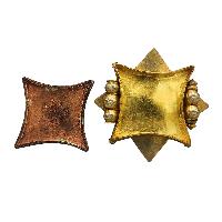 [silver] Tibetan Ghau Box With [mandala], [gold Plated] And [stone Setting]