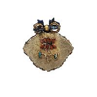 [silver] Tibetan Ghau Box With [guru], [gold Plated] And [stone Setting]