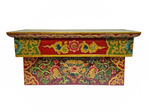 Tibetan Ritual Foldable Table, Traditional Color Painted