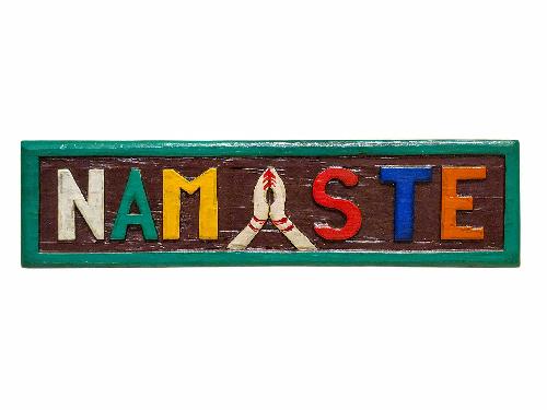 [namaste Carved], Handmade Wall Hanging, [painted]