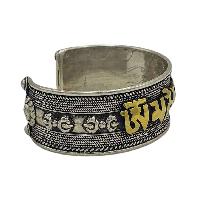 Designer Omph Carved Silver Jewellery [bangle Or Bracelet] With Gold Plated